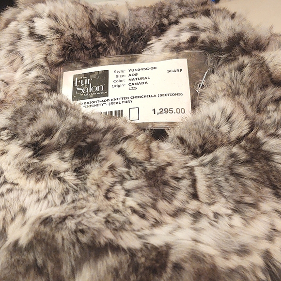 Saks Fifth Avenue Natural Chinchilla Infinity Scarf - Picture 4 of 10